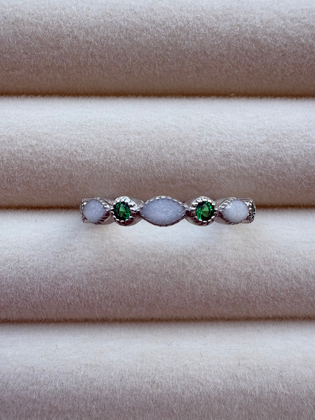 S925 Breastmilk ring with May Birthstones