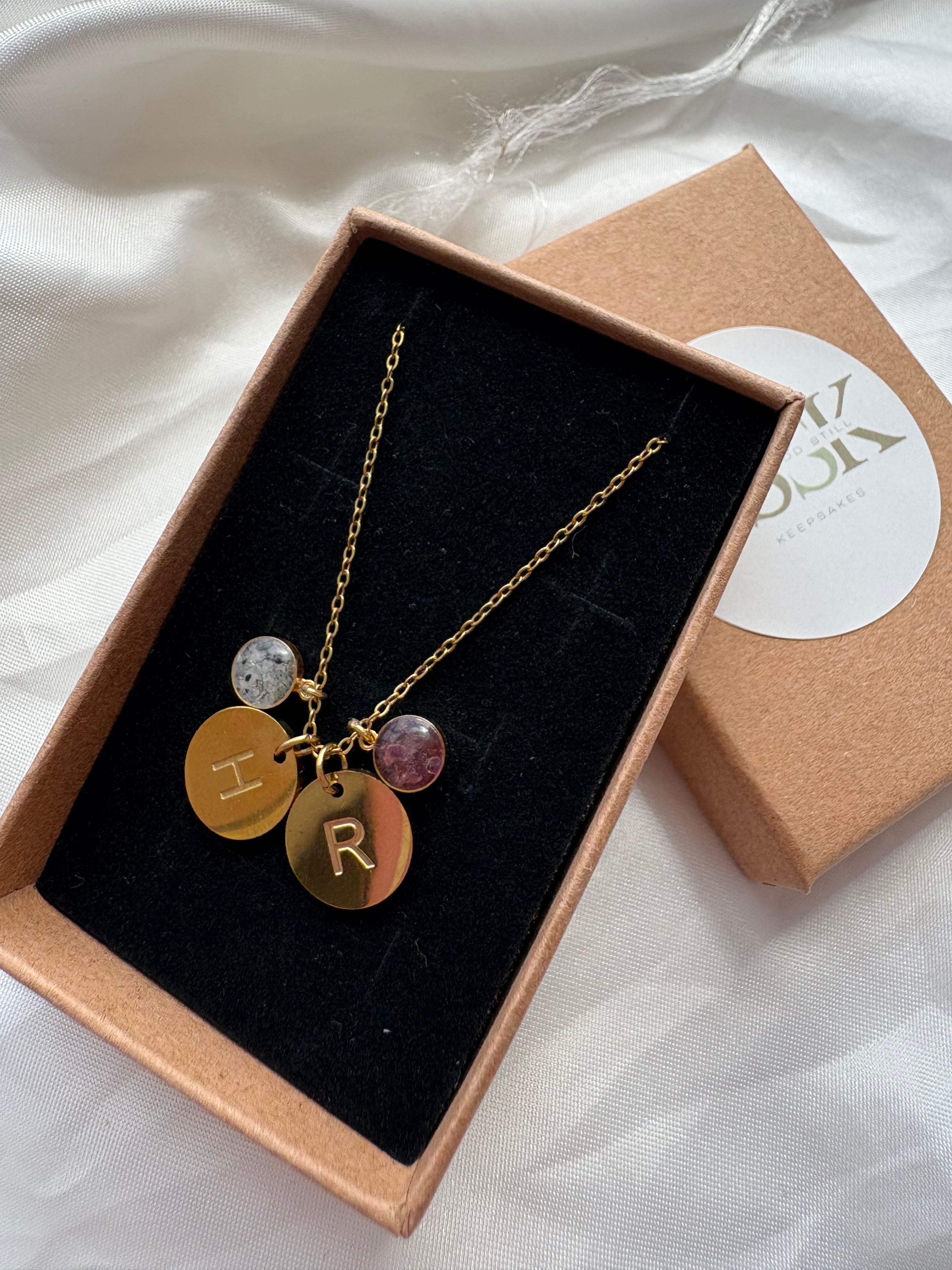 Initial & Birthstone Necklace